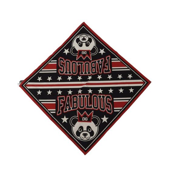 Dolce & Gabbana Black Square Handkerchief 100% Silk Scarf